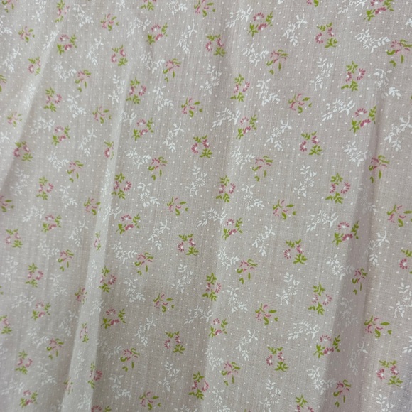 160. Vintage Floral Pajama Set Pink White Lace Trim Size M/L - Picture 5 of 10